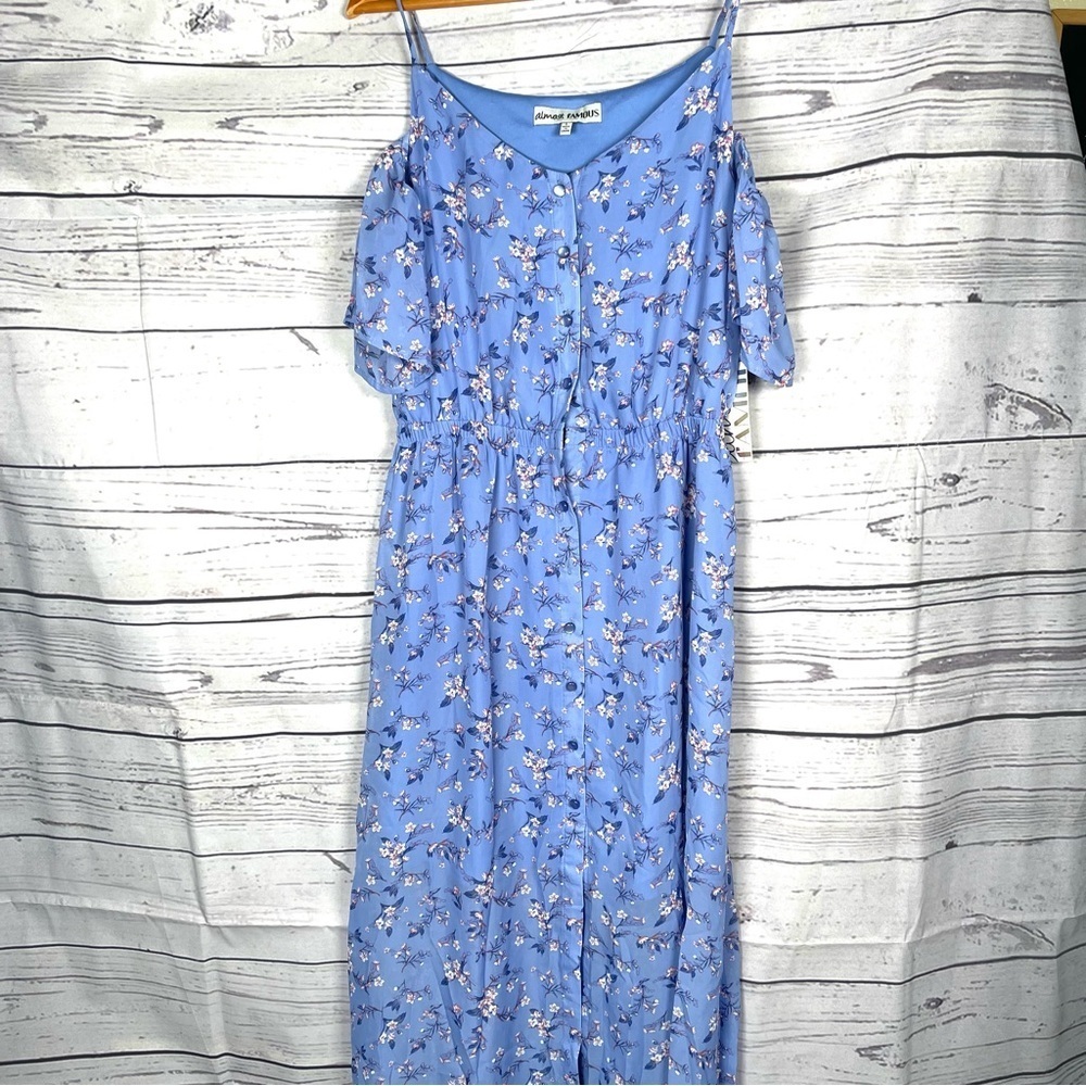 Almost Famous Maxi Dress Floral size L missing buttons